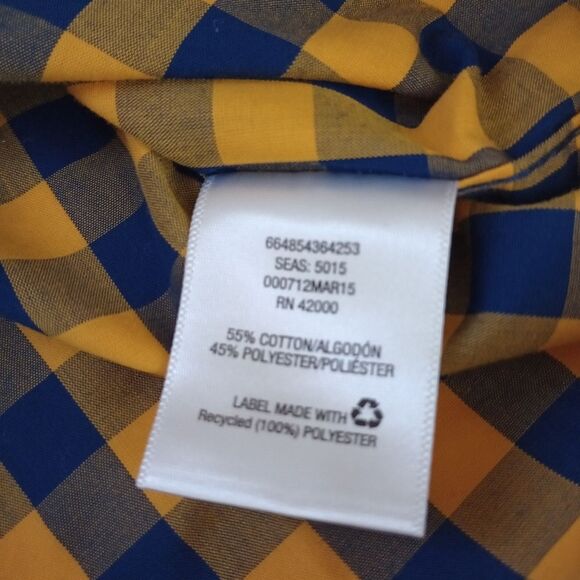 2 Button Up Shirts Long Sleeve Short Sleeve Size 14-16 - Picture 4 of 13